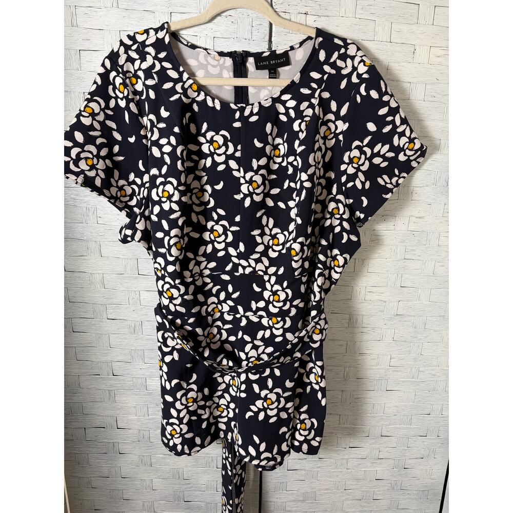 Lane Bryant women's blouse peplum floral tie coquette whimsical plus size